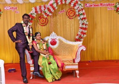 Santhana Mariappan weds Surya wedding photo in Sankarankovil